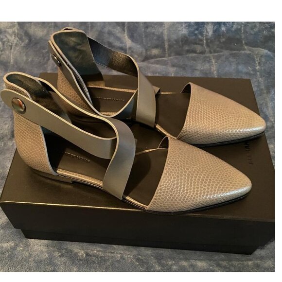 Alexander wang Elsa Croc effect leather sandals Gray SZ: 37 New Without Tags - Picture 1 of 3